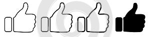 Set thumb up icon, i like it, Yes, good sign,stock vector