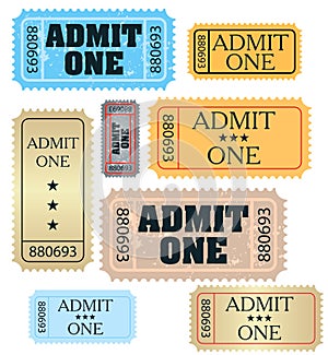 Set of ticket admit one