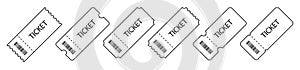 Set of Ticket. Template Tickets. Collection of vintage grunge Tickets and Coupons vector illustrations