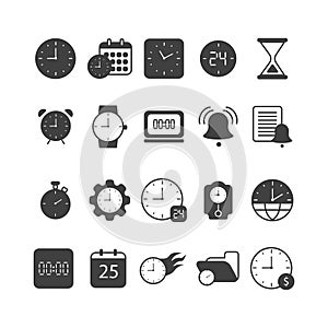 set of time concept icons. Vector illustration decorative design