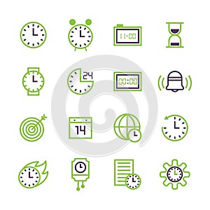 Set of time concept icons.. Vector illustration decorative design