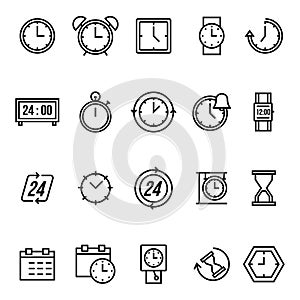 Set of time icons. Vector illustration decorative design