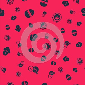 Set Time is money, Kitchen timer, Clock and Stopwatch on seamless pattern. Vector