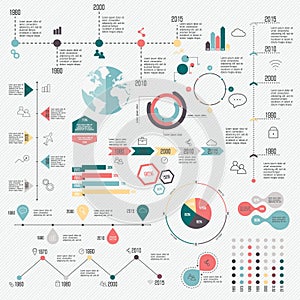 Set of Timeline Infographic Design Templates