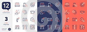 Set of Timer, Pillows and Calendar line icons. For design. Vector