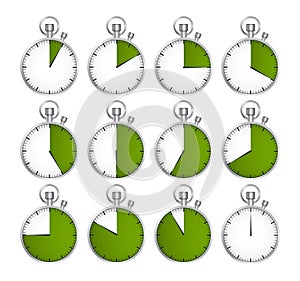 Set of timers. Vector illustration.