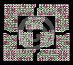 Set to create decorative borders and frames, floral pattern