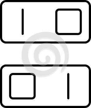 Set of toggle icons. Toggle switch line icon. Switch on and off slider. Switch Button Icon for Devices User Interface