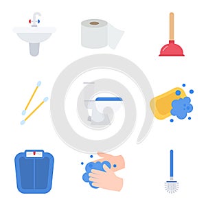 Set of toilet icons. Lavatory. WC, restroom