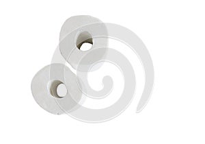 set of toilet paper on isolated on white background