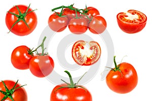 Set of tomatoes from different perspectives