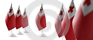 Set of Tonga national flags on a white background