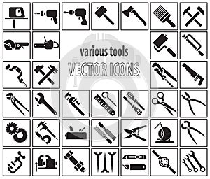 Set of tool icons photo