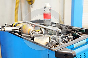 Set of tools in a instrument box