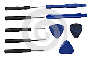 Set of tools for repairing phones and smartphones