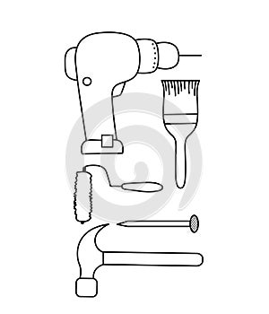 A set of tools that is used for repair