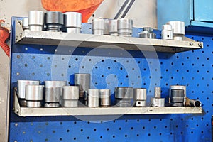 Set of tools on a working place of a worker