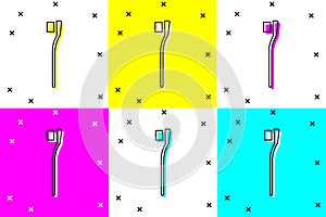 Set Toothbrush icon isolated on color background. Vector Illustration