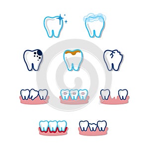 set of tooths. Vector illustration decorative design