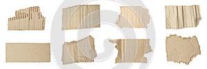 Set of torn cardboard pieces on background. Banner design