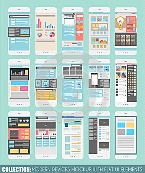 Set of Touch Screens mockup, Web Templates. Brochure Designs