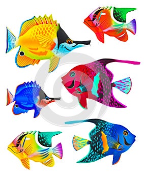 Set of toy fishes