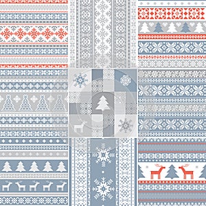 Set of traditional Christmas patterns photo