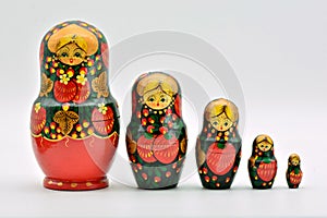 Family of traditional Russian dolls photo