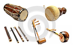 Set of Traditional Thai musical instruments