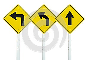 Set of traffic direction sign symbol isolated