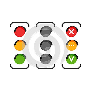 Set of traffic light icons