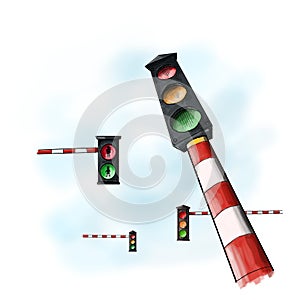 Set of traffic lights