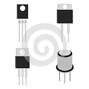 Set of Transistor cartoon icon. Vector illustration