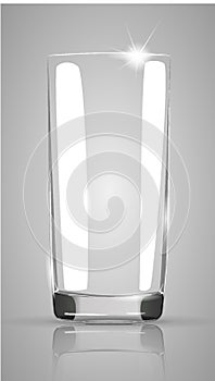 Set of transparent glasses goblets, Transparent photo realistic vector illustration.