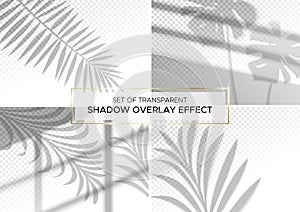 Set of transparent shadow overlay effects.