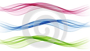 Set of transparent waves. Abstract colour background waves.Wave red,blue,green