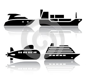 Set of transport icons - Water transport