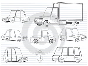 Set of transportation design.