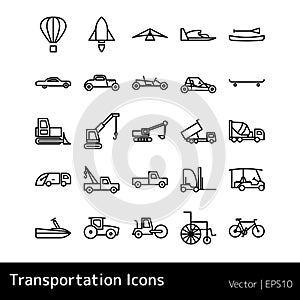 Set Of Transportation Icons isolated