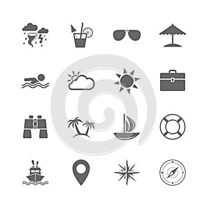 Set of Travel and Cruise icons.