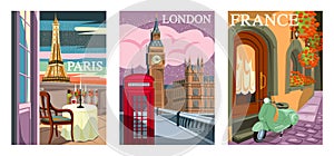 Set of Travel Destination Posters