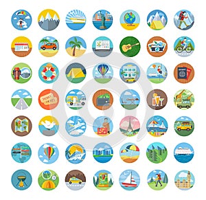 Set of Travel Icon Flat Design