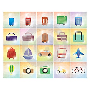 set of travel icons. Vector illustration decorative design