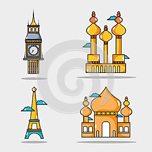 Set travel vacation countries to visity