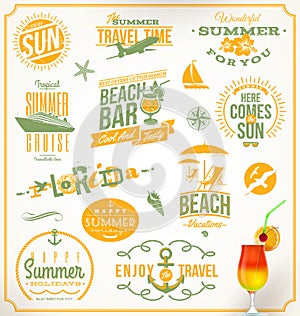 Set of travel and vacation emblems