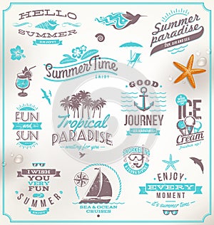 Set of travel and vacation emblems photo