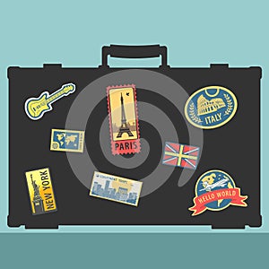 Set of Traveler Sticker Elements