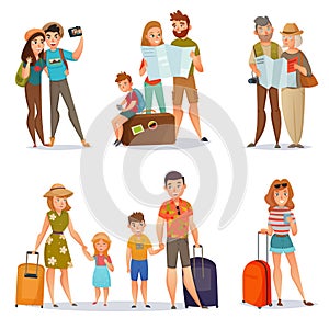 Set Of Traveling People