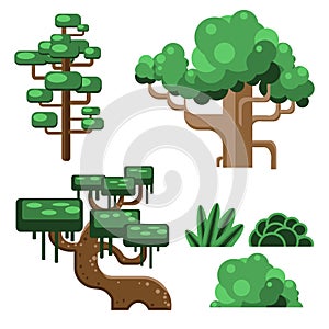 A set of trees vector illustration