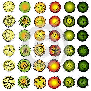 A set of treetop symbols